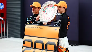 BUDAPEST, HUNGARY - AUGUST 03: Lando Norris of Great Britain driving the (4) McLaren MCL39 Mercedes